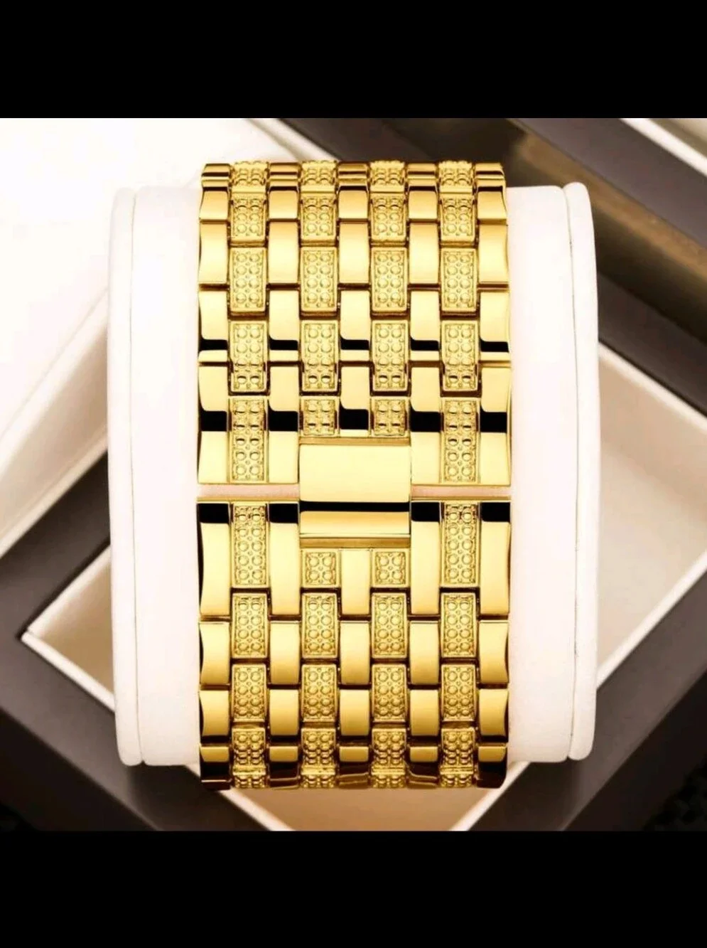 Women's Rectangular Bracelet Watch with Crystal Accents
